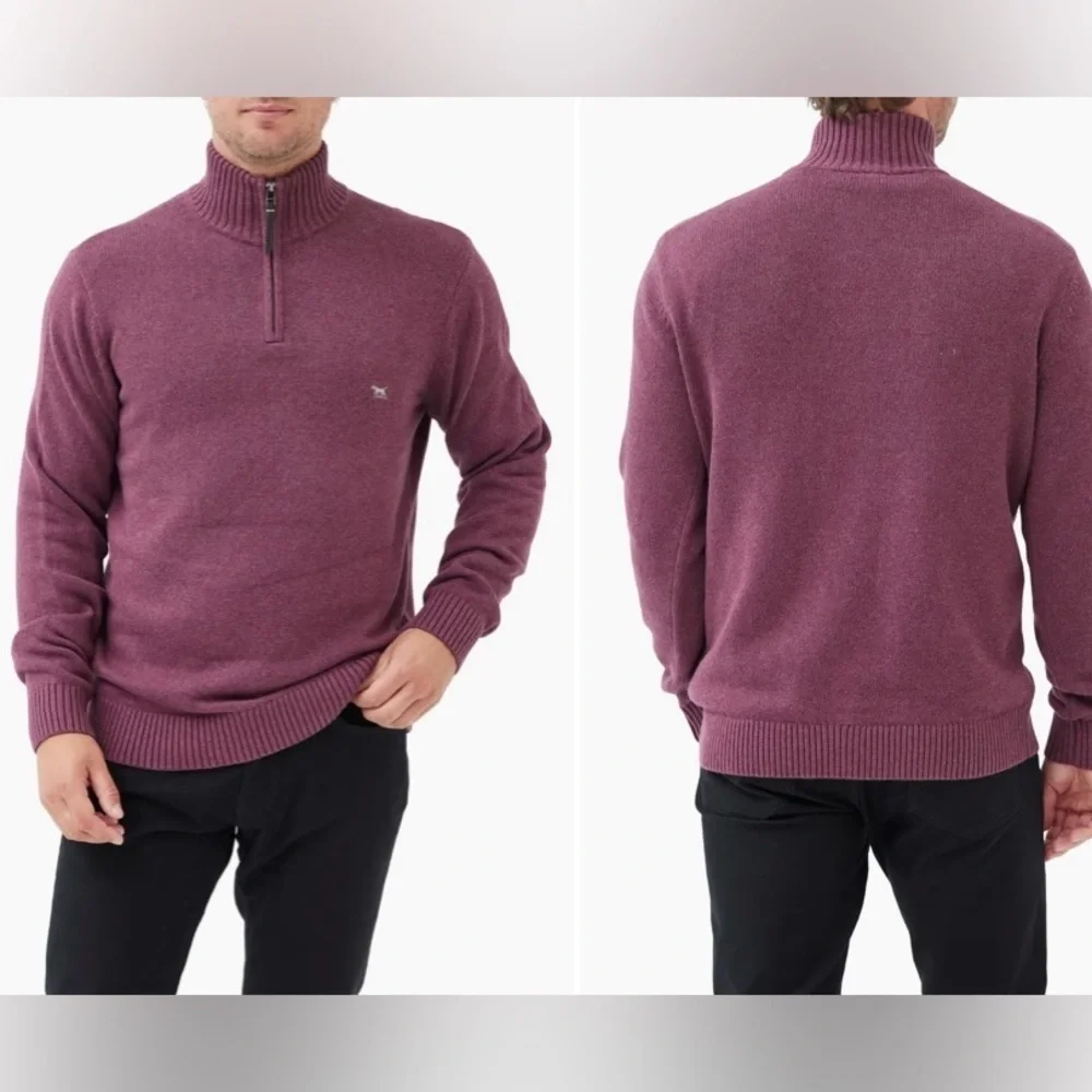 RODD & GUNN Men’s Deep cranberry 1/4‎ zip pullover sweater size 3XL.